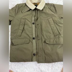 GAP Men Unisex Men.Women’s Olive Green Sherpa-Collar Jacket-XL